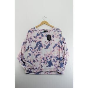 NWT 2LIV tie dye crew neck sweater womens XL normcore casual cozy comfort‎ boho